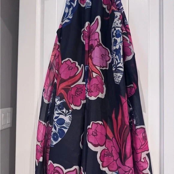 Ted Baker Organza Floral Halter Maxi Dress - Pink and Blue - Picture 6 of 7